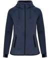 PA359 Proact Ladies Performance Hooded Jacket French Navy Heather colour image